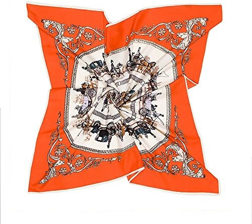 Lovescarf Silk Scarf for Women Fashion Printing Mulberry Pattern Silk Square Scarf Head Scarf 39.4*..39.4 Inch