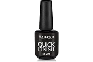 NAILFOR Quick Finish Senza Dispersione 15ml - Top Coat No Wipe Professionale per Smalto Semipermanente e Ricostruzione Unghie