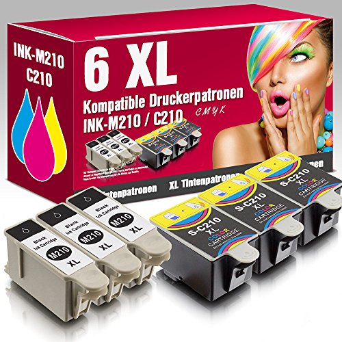 ms-point® 6 kompatible Druckerpatronen für Samsung CJX-1000 CJX-1050W CJX-2000FW Patronen kompatibel zu INK-M210 INK-C210 INK-M215
