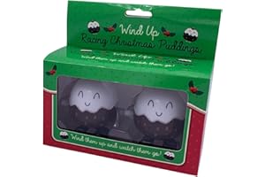 Diabolical Racing Christmas Puddings - Christmas Eve Box Fillers for Teenagers, Secret Santa Gifts for Him, Xmas Gifts for Women, Funny Stocking Fillers, Wind Up Toys for Kids, Funny Gifts