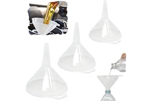 PLASTIFIC Set of 3 Plastic Funnel for Narrow Necked Bottles - Transparent