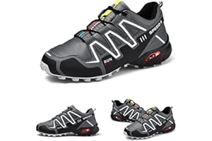KUXUAN Waterproof Cycling Shoes Peloton Mountain Bike Hiking Shoes Men's Women's Hiking Boots Waterproof Mountaineering Sneakers Indoor Sneakers,39~47EU,Black-43EU