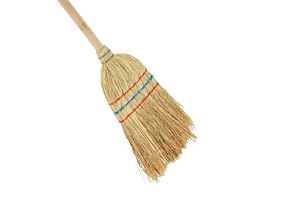 ‎REKORD QUALITÄT IN IHRER HAND Rekord Kinder -Reisstrohbesen, Arbeitsbreite 19 cm mit Holzstiel Gesamtlänge 102 cm, Kinderbesen, Kehrbesen, Hofbesen, Laubbesen, Straßenbesen, Spielzeug