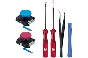 Tolesum Switch Joycon 3D Joystick Analogico Kit di Riparazione per NS Switch/Switch OLED Joy-Con/Switch Lite Controller con Strumenti di Riparazione -Rosso e blu-Non compatibile con NS Switch 2