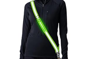 Simket Chaleco Reflectante Homologado de Seguridad, Cinta Reflectante para Ropa de Pecho con Haz, Ajustable Chaleco Reflectante Bicicleta de Alta Visibilidad para Correr, Senderismo, Ciclismo etc