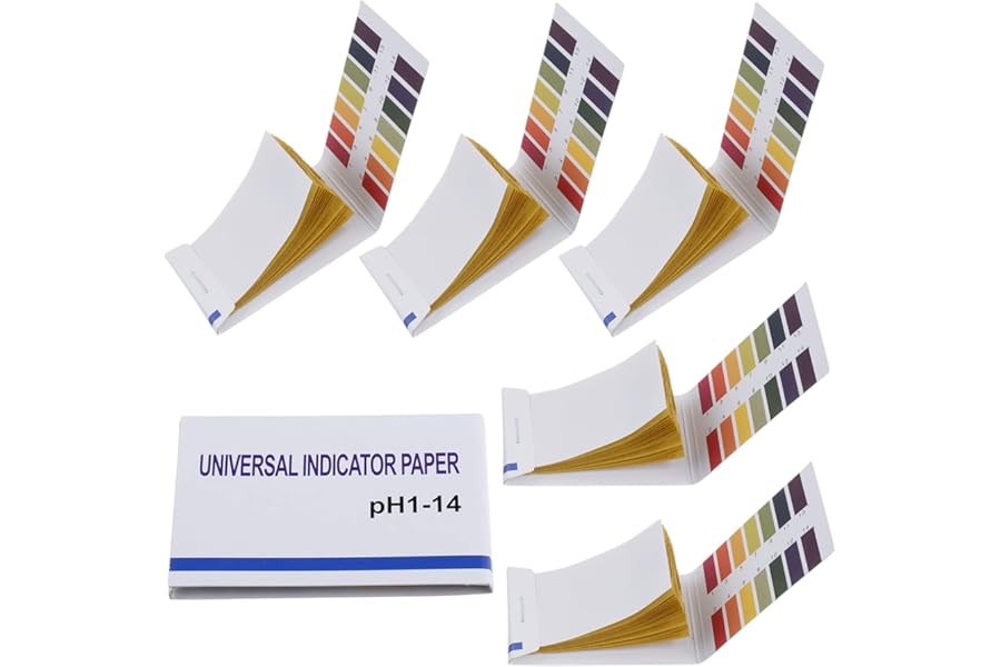 BOJACK pH Test Strips Universal Test Paper pH 1-14 Litmus Paper for Soil, Water, Saliva, Cosmetic, Pet Food ＆ Diet pH Test (5 Packs of 400 Strips)