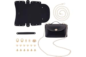 WADORN 23pcs DIY Ledertaschen Herstellung Satz, Umhängetaschen Herstellung alle Materialien Schwarze Handtaschen Herstellung Satz Handgemachtes Leder Gewebtes Taschenherstellungs Zubehör, Schwarz