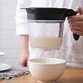 Duqulle Gravy Fat Separator, Fat Separator with Bottom Release,Fat Separation Jug,Kitchen Cooking Fat Separator Food Strainer