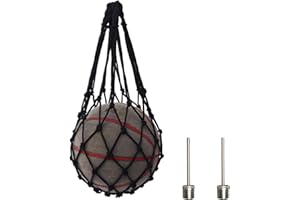GUANGJIA 1 Piece Basketball Net Bag Nylon Mesh Ball Bag Portable Sports Ball Mesh Bag for Basketball, Volleyball, Soccer, Rugby Ball (Black)