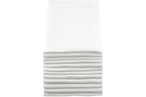 MuslinZ 12PK Baby Muslin Carrés Tissus 70cms 100% Pure Soft Cotton White...