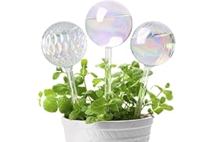 E-feilai ‌Self-Watering Globes for Plants - 3 Pack Glass Watering Spikes, Automatic Plant Waterer Bulbs for Indoor/Outdoor Plants, Vacation Home Plant Care Solution‌