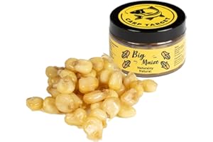 Carp Target - Granuli di Mais su Un Amo da Pesca - 14-16 mm - Esca per Pescatori di Carpe e siluri - Grandi granuli di Mais cotti con Aroma Naturale - per Ogni Stagione