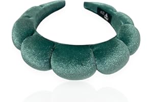 Bottega della Principessa-Serre tete, Bandeau en Velour Skincare-Maquillage-Beauty Routine pour laver le visage, avec Étui en organza (Vert, Serre Tete)