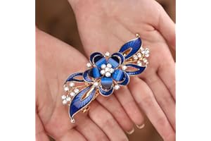 Jovono - Fermaglio per capelli da sposa, accessorio con fiori per donne e ragazze, colore: blu