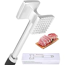 Jilskl Fleischklopfer Set Aus Edelstahl - Doppelseitiger Steakhammer Mit Rutschfestem Griff