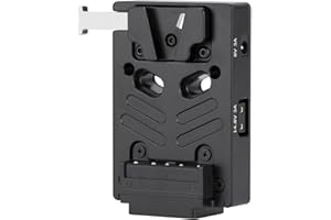 Nitze V Mount Battery Plate,V Mount Akku Batterieplatte mit Zwei 14,8 V/3A D-Tap und einem 8V/3A DC und einem PD 3.0 USB-C-Ausgangsport - N21-D6