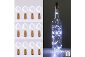 kolpop (12 pezzi) Luci per Bottiglia, Tappi LED a Batteria per Bottiglie, Filo di Rame Led Decorative Stringa Luci da Interni e Esterni per Festa, Giardino, Natalizie, Halloween, Matrimonio