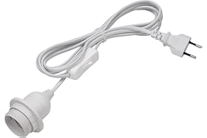 Meister Douille E27-3,5 m - Blanc - Avec interrupteur marche/arrêt - Idéal pour les projets de bricolage - Convient pour les lampes sur pied et suspendues - Suspension de lampe avec interrupteur