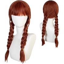 Perruque Cosplay Agnes DeMille Orange Longue Avec Tresses - Fibre Synthétique, Réglable, Pour Carnaval, Halloween