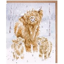Calendario Dell'Avvento Wrendale Designs 'A Winter Wonderland' - 24 Porte Con Illustrazioni E Glitter, 158x210 Mm