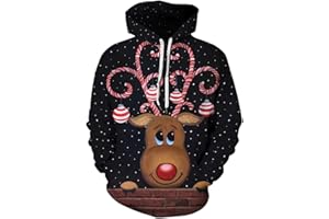 Imbry Mens Ugly Christmas Jumpers Funny 3D Hoodie Sweater Xmas Sweatshirt
