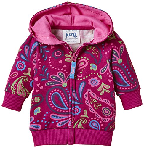 Kite Kids Baby-Girls Paisley Zip Hoodie, Pink (Raspberry), 3 Years (Manufacturer Size:2-3 Years)