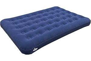 MILESTONE CAMPING Milestone 88010 Matelas Gonflable 2 Personnes floqué Mixte Adulte, Bleu, Double