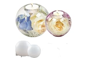 Yalulu 2Pcs Candlesticks Resin Molds, Round Tea Light Candle Holder Silicone Molds, Candle Tray Epoxy Casting Mold, Trinket Holder DIY Mould