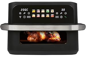 ‎PROFI COOK ProfiCook® XXL Heißluftfritteuse | 10L | Öl und Fettfrei | buntes Touch-Display | 2400W Airfryer | Heißluftfritteuse 2 Kammern | 10 Programme | 80-200°C | Heissluftfritteuse | PC FR 1313 H