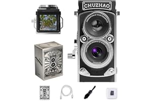 CQSVUJ CHUZHAO Retro Mini Digital TLR Style with 16GB Card, 12MP Autofocus 1080P FHD Vlogging Camera for Beginners Teens Adults - Portable Vintage Pocket Cam