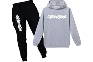 amropi Boy's Hoodie Tracksuit Sweatshirt and Jogging Pants Clothing Set 2-15 Years