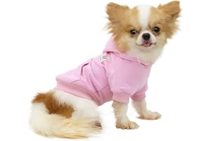 LOPHIPETS Hunde-Kapuzenpullover aus Baumwolle für kleine Hunde, Chihuahua, Welpen, Kleidung, kaltes Wetter, Rosa/L