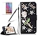 Produktbild Girlyard für Huawei P8 Lite 2017 Diamant Lederhülle, Bling Glitzer DIY Crystal Schutzhülle Luxus Premium PU Flip Case mit Lanyard Strap Standfunktion Kartenfach Magnetverschluss Etui für Huawei P8 Lite 2017 Weiß Rose Blume Love
