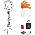 NEEWER Luce ad Anello LED 48cm Esterno 55W 5600K Dimmerabile con Stativo di Luce, Ricevitore Bluetooth per Smartphone, Youtub