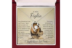 Luna Jewel Collana cuore argento, Oro idea regalo figlia, mamma, donna, ragazza, con messaggio dedica, ciondolo, gioielli, per lei, idee compleanno