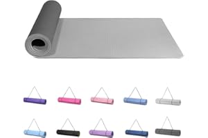 Good Nite Yoga Mat Exercise Mats Workout Pilates Fitness Mat for Women Men Non-Slip Thick 6mm High Density Gymnastics Mats with Carry Strap Tpe 183 x 61 x 0.6cm