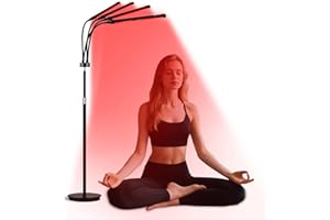 TRAYVESPACE Lampada a luce rossa con treppiede, 660 NM & 850 NM & 940 NM, lampada a infrarossi con timer, 180 LED, terapia, luce rossa a infrarossi