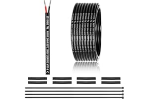 ENERJOUR 20 AWG 2x0,5mm² 2 Adriges Kabel 7,62 Meter, 2 adrig Draht aus verzinntem Kupfer, PVC 20AWG 2 adrig für DC 5V/12V/24V, LED Beleuchtung, Verlängerungskabel, kfz usw, CE Zertifizierung