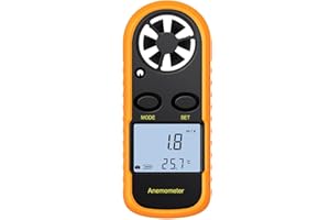 Bestgle Handheld Digital Anemometer – Wind Speed Meter Gauge with Air Flow Thermometer, Backlit LCD Display for RC Drones, Sailing, Surfing, Shooting & Weather Monitoring