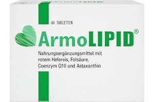 ArmoLIPID® - Die Nr. 1 Marke im Cholesterinmarkt° - Nahrungsergänzungsmittel mit rotem Hefereis, Folsäure, Coenzym Q10 und Astaxanthin - Das Plus für deinen gesunden Lebensstil - 60 Tabletten