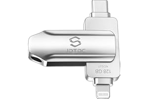 JSL JDTDC Apple MFi Certified 128GB Photo-Stick-iPhone-Flash-Drive Thumb-Drive-For-iPhone 15/14/13/12 External Storage iPad Lightning USB C Android Photo-Storage-iPhone-Memory Photo-Tansfer-Stick-iPhone-Backup