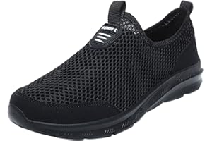 UNOSHENG Herren Laufschuhe - Mesh-Sneaker mit Klettverschluss für Männer, einfarbig und weicher Boden - Leichtgewichtige, atmungsaktive Sportschuhe für lässige Mode, Trekking und touristische Aktivitäten
