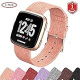 FunBand für Fitbit Versa Armband, Verstellbares Ersatz Woven Nylon Sporty Wrist Strap Band Armbanduhr Uhrenarmband Schlaufe Armbänder für Fitbit Versa Smartwatch