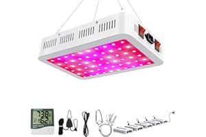 NAILGIRLS Grow Light 600W LED Plant Grow Light Full Spectrum,Dual Switch Veg/Bloom Daisy Chain Plant Grow Heat Lamp with Temperature Hygrometer for Indoor Plants Grow