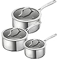 Kuhn Rikon Allround 3 Piece Saucepan Set, 16cm/1.5L, 18cm/2.3L, 20cm/3.1L. Oven Safe Pots and Pans Set. Dishwasher Safe Cooking Pots. Induction Hob Pan Set – Lifetime Kuhn Rikon Cookware Guarantee