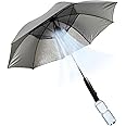 UV Blocking Umbrella with Fan, 2024 NEW 3 in 1 Umbrella with Fan and Mister, Portable Cooling Fan Umbrella, Battery Powered Sun Umbrella for Summer Cooling, Golf, Walking