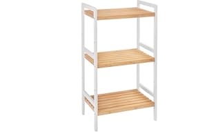 SONGMICS Scaffale Portaoggetti in Bambù a 3 Ripiani, per Bagno, Cucina, Camera da Letto - 45 x 31,5 x 80 cm BCB73Y