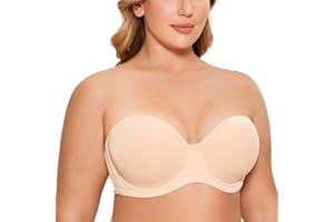 DELIMIRA Sujetador sin Tirantes con Aros Tallas Grandes Invisible Multiposicion para Mujer