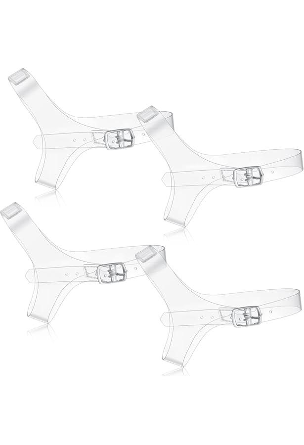 Alyxen 4 Paar Elastische High-Heels-Schuhriemen Abnehmbare Sandalen-Schnürsenkel Anti-Fall-Fersengürtel Strasssteine Glitzer Schuhbänder fester Bindegürtel zum Halten von losen High Heels Hausschuhen