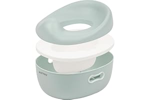 Nattou Baby Potty 3-in-1, Potty + Stool + Toilet Seat for Children, Easy Toilet Training, Approx. 34 cm, from 18 Months to 4 Years, Care, ABS/EVA, Blue